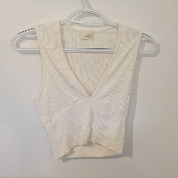 Caution To The Wind Tops - ☁️ Caution to the Wind Cropped Tank Top – White (Fits XS/S) ☁️